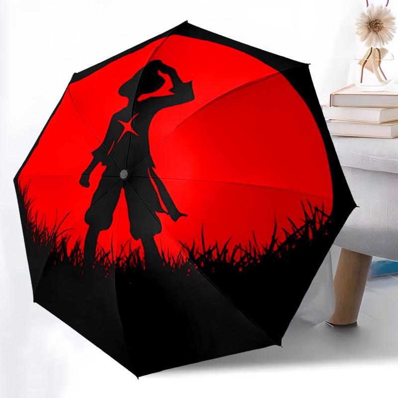 Luffy One Piece Automatic Folding Umbrella with Sturdy Iron Frame, Portable Compact Travel Umbrella All-Season Use Parties013
