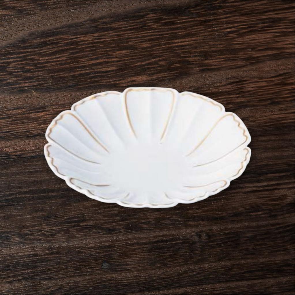 Takumifu Arita Ware 16cm Plate, Gold and Silver Flower Design, 5.5" Plate, Made In Japan