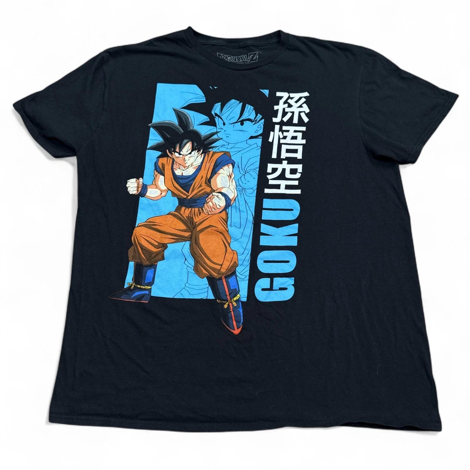 Dragon Ball Z DBZ Goku T Shirt Adult Siz eLarge Black Anime Vintage Style 90s 3XL