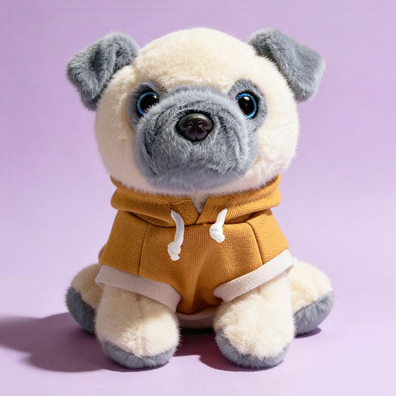 

25cm Cute Plush Dog Toy Soft Stuffed Puppy Doll With Hoodie Clothes Perfect Birthday Holiday Gift For Kids Home Room Decoration 25cm