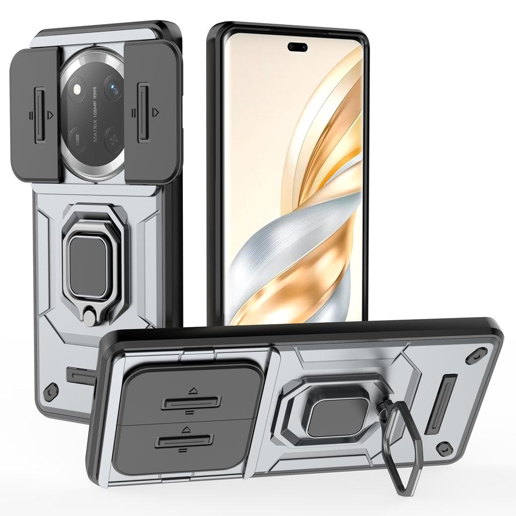 For Honor X60 Pro 5G/Magic7 Lite 5G Case PC+TPU Kickstand Phone Protector with Lens Cover