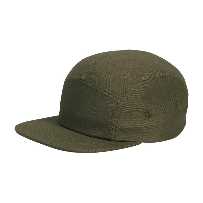 Cotton 5-Panel Flat Brim Baseball Cap, Unisex Aviator Skateboard Camping Hat, Street Hip Hop Headwear