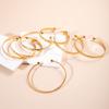 7 Pcs Set Fashion Retro Star Heart Bracelet Geometry Irregular Fold Wear Punk Opening Bangles Set for Women Men Jewelry Gifts