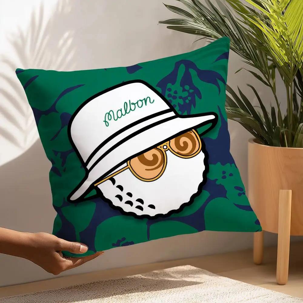 L-Leisure-M-M-Malbones Golf Pillow Case Square Double‑Sided Print Cushion Case For Sofa Home Bedchamber Decor Gift