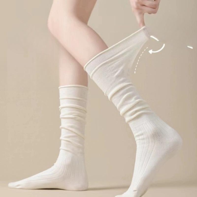 Chaussettes Amincissantes de Couleur Unie, Chaussettes Mollet Femme, Chaussettes Longues Printemps et Automne, Chaussettes Hautes, Chaussettes Au-dessus du Genou