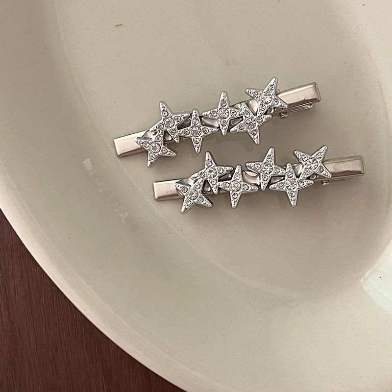 

Стразы Звезда Y2k Заколки для волос Винтажные Элегантные Стразы Серебристые Заколки для волос сбоку для Женщин Девушек Милые Заколки Аксессуары для волос