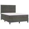 3143140 vidaXL Lit à sommier tapissier et matelas Gris foncé 140x190cm Velours