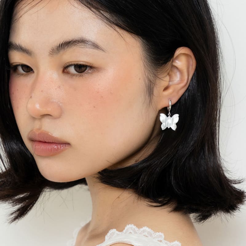 

geegee [silver925] white navi drop earring white