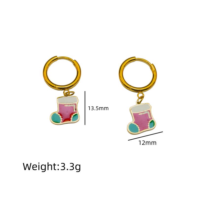 New Fashion Christmas Earrings: Creative Snowman & Tree Design In Stainless Steel