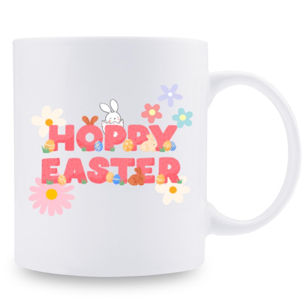 

1 шт. 11 унций милая керамическая кофейная кружка с надписью «Счастливой Пасхи» для украшения комнаты на Хэллоуин, подарок на День рождения, Рождество, праздник для друзей 301-400ml белый