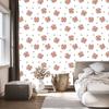 Wallpaper Small Flowers White, Orange and Light Gray 50x1000