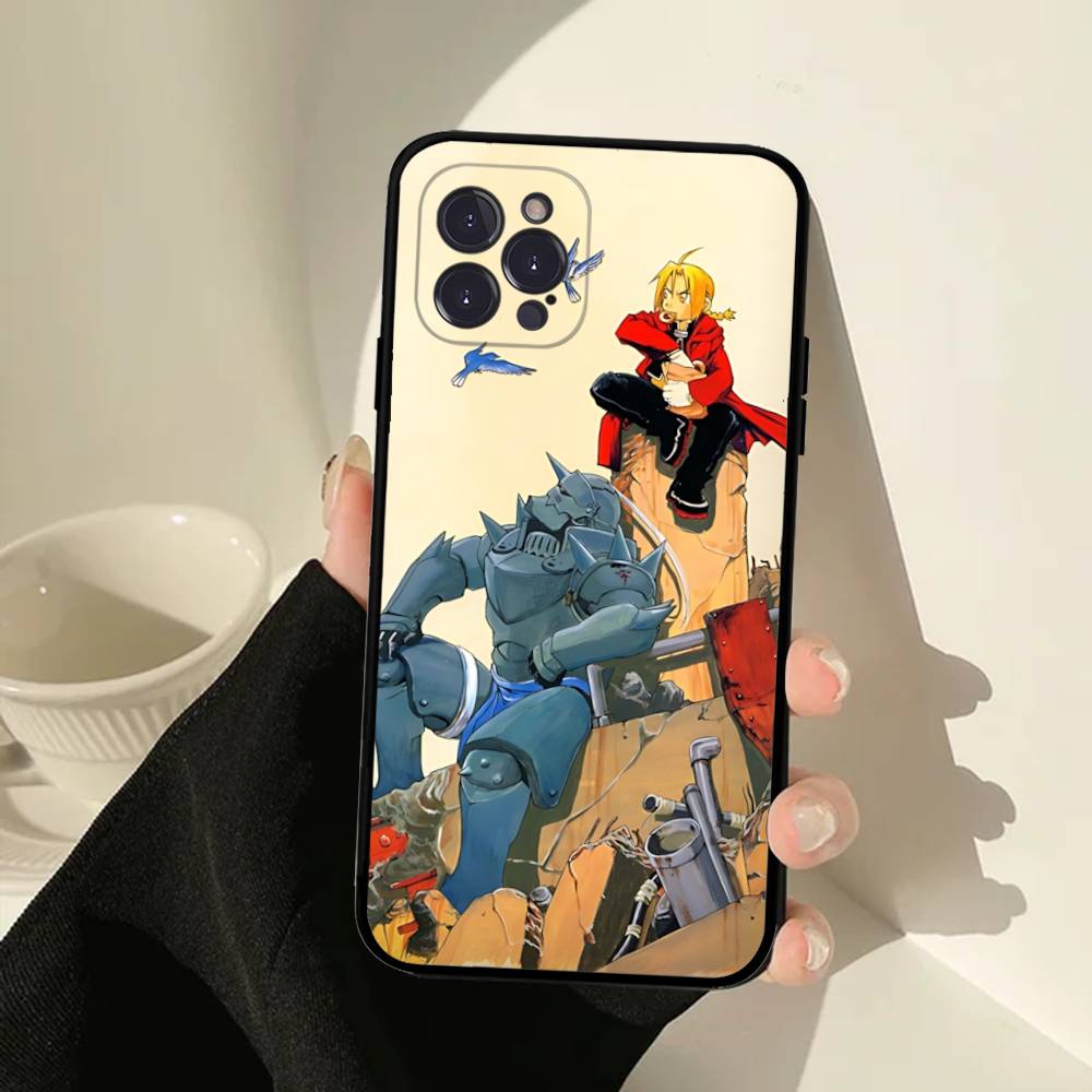 Anime F-Fullmetal A-Alchemist Phone Case For Iphone 16 15 17 13 14 12 11 Pro Max Plus Black Shell Cover Case