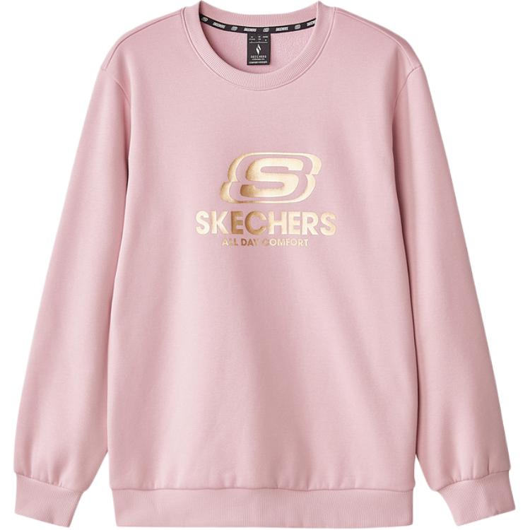 Skechers Loose Fit Crew Neck Pullover Sweatshirt Unisex sweatshirt Lavender L324U167-04QT XL