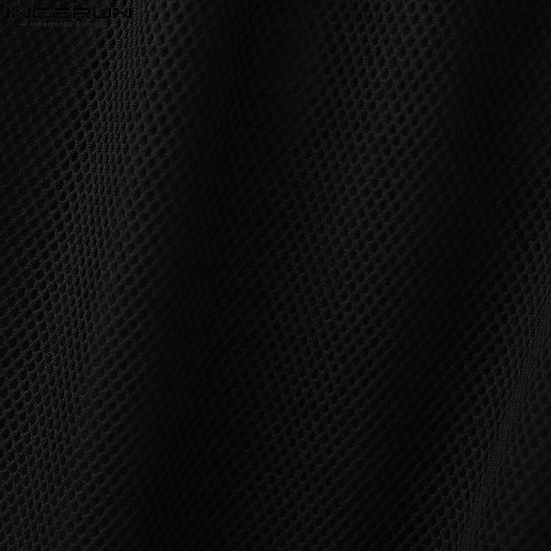 INCERUN Men's High Elastic Waist Layers Patchwork Casual Wide Legs Pants Trousers