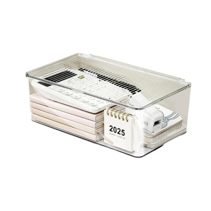 Transparent Acrylic Desktop Organiser Box Flips Lid for Quick Access and Organized Items for Desk Organization