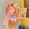 Pendant Girl Figure Dog Keychain Floating Bottle Design Car Key Gift Accessories