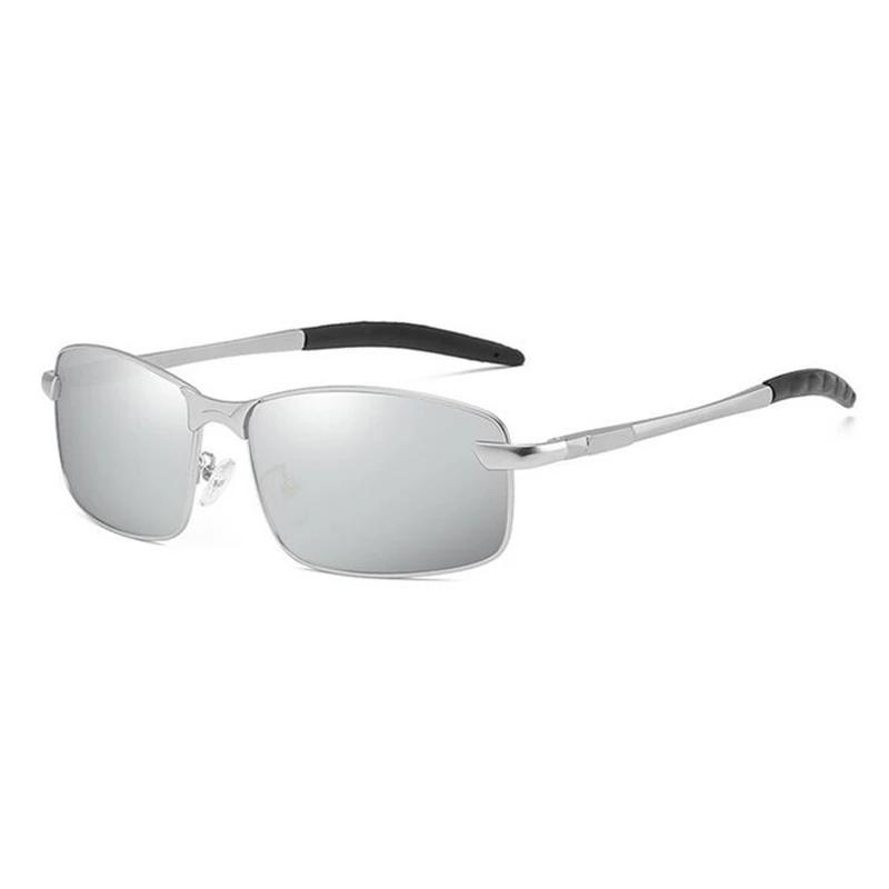 Aluminum Magnesium Night Vision Myopia Sunglasses Men Polarized Square Driving Prescription Spectacles 0 -0.5 -0.75 To -6.0