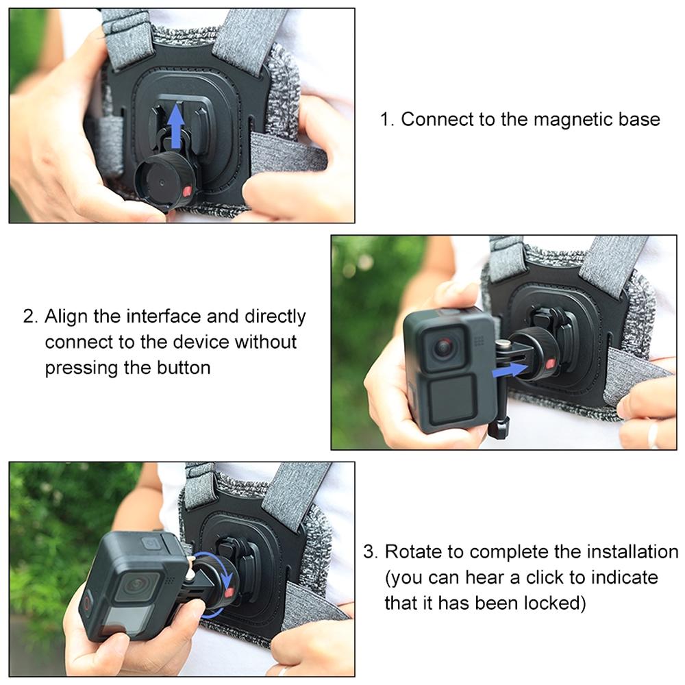 Magnetic Suction Adapter Tripod Adapter Quick Release Base Mount Action Screws Free with Quick Plug