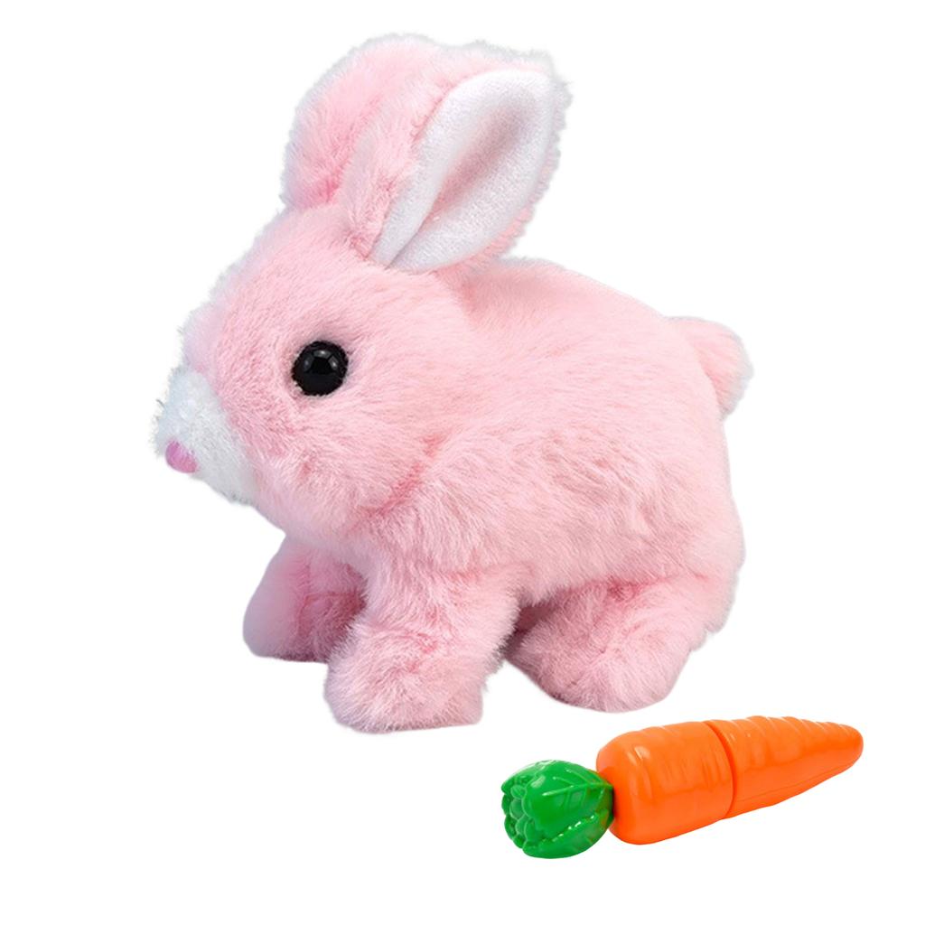 Electric Plush White Rabbits Toy Fluffy Educational Interactive Bunny Toys Suitable for Haunted House Decoration