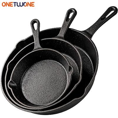 14/16/20cm Cast Iron Frying Pan,Non-stick Skillet Kitchen Fry Pot,Breakfast Pan Omelette  Pancake pan,Induction Cooking Cookware