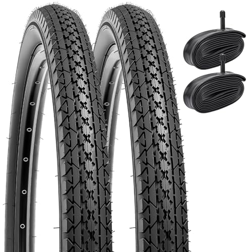

YunSCM Набор из 2 шт., Шины 26x1.95, Велосипедные шины 26x1.95 50-559 + Камеры с клапанами Schrader 32 мм + Монтажки для шин, для 26-дюймовых горных велосипедов 1.95, Y-123A