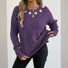 Women's T-Shirt Vintage Floral Print Round Neck Loose Long Sleeve Mid-Length Thumb Leak Top