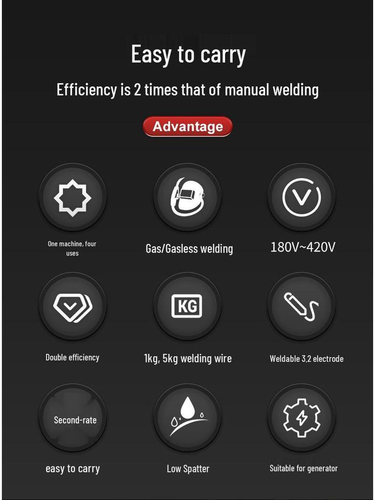 Kegerui Gasless MIG/TIG Dual-Purpose Multifunctional Home & Industrial Welder