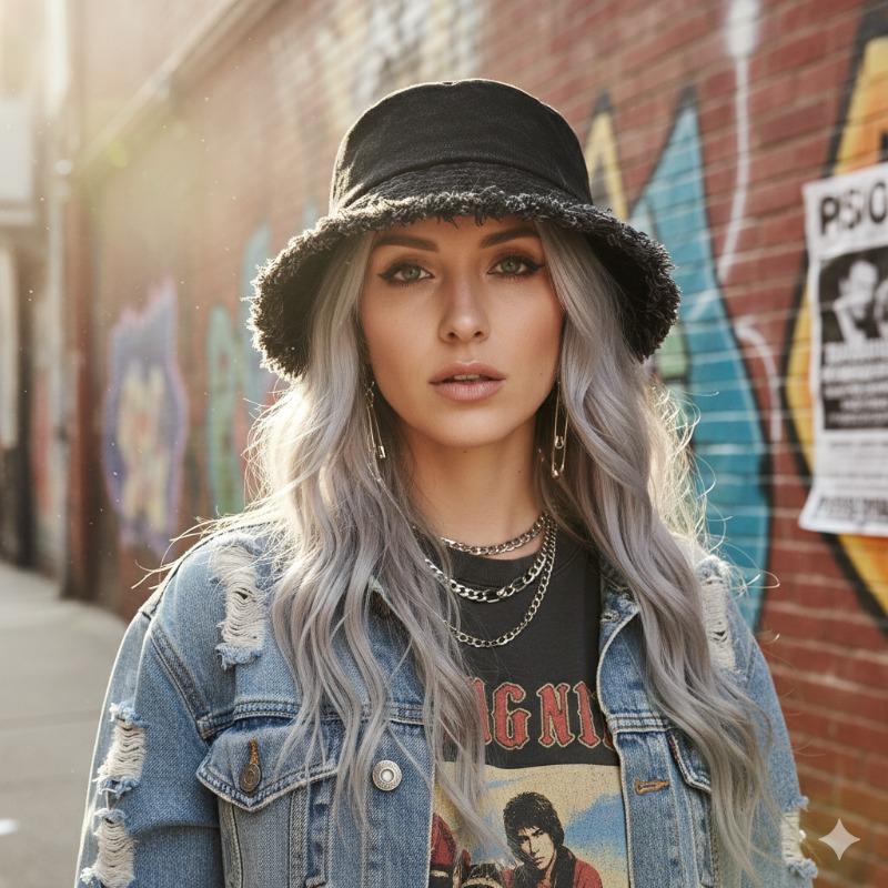Zealous Sole Women's Coffee Vintage Washed Denim Bucket Hat Streetwear Frayed Edge Sun Hat Y2k Harajuku Wide Brim Fisherman Cap Distressed Jean Hat 56-58Cm