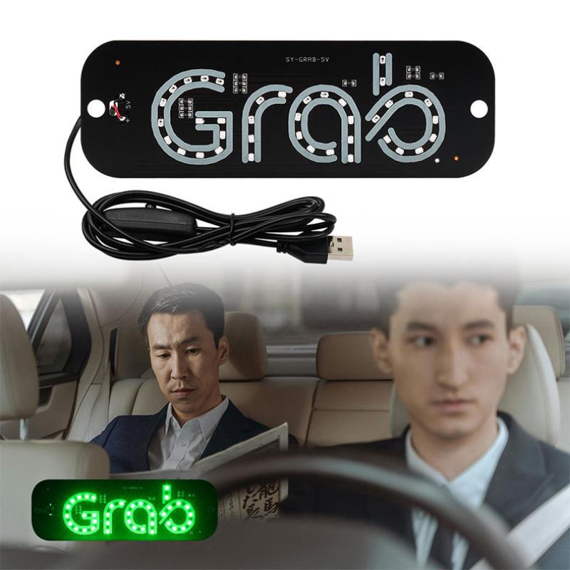 

1 шт. Автомобильный сигнальный фонарь Grab Светодиодный сигнальный маяк Панель такси Лобовое стекло Зеленый свет Индикатор кабины Внутренний свет такси
