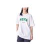 Puma Loose Letter Print Round Neck Pullover Short Sleeve T-Shirt Unisex Tops White 684366-02