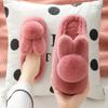 Women'S Winter Plush Rabbit Ear Indoor Cotton Mop Thick Soft Sole Slides Men Women Indoor Floor Flat Home Non-Slip Shoes