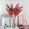 Zen Style Chinese Decor: Four-Pronged Plum Blossom Simulation - Cherry Blossom Wax Plum Faux Flowers for Home and Hotel Arrangements