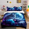 New Arrival! Wolf and Rose Print Bedding Set for Wolf Totem Lovers 1 Quilt Cover 2 Pillowcases Adult and Kids Bedding Set Gifts
