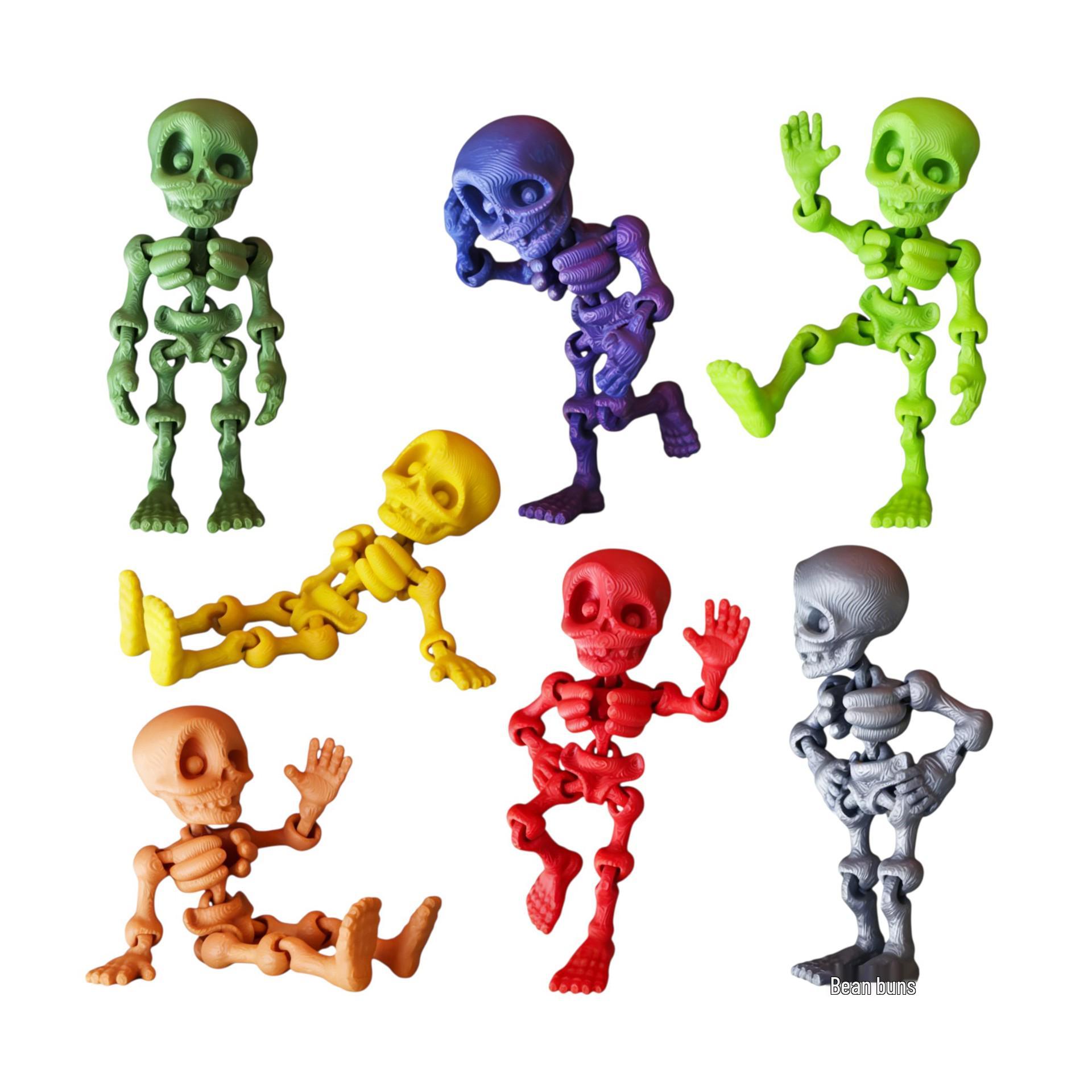 

Halloween 3D Printed Movable Skeleton Pendant 3.5cm*2cm*6cm