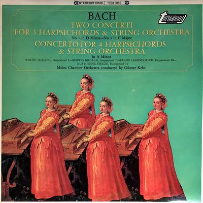 12-inch Plaat JOHANN SEBASTIAN BACH MAINZER KAMM Twee Concerten Voor 3 Klavecimbels S TV34106 Turnabout 1968 VK Klassiek Gebruikt