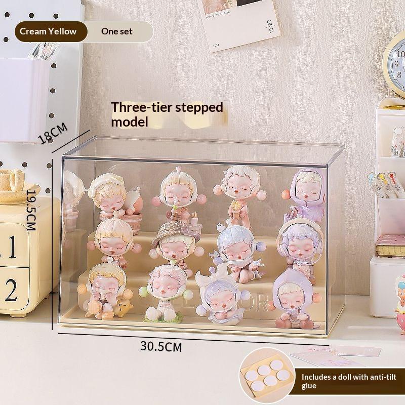 M-Acrylic Doll Collectible Display Case Transparent Toy Storage Box Stackable Dustproof Rack
