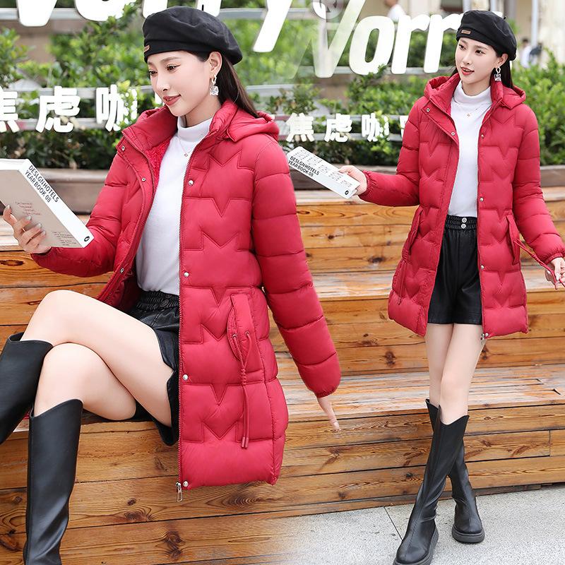 Down cotton-padded clothes women's new medium and long slim-fitting cotton-padded clothes age-reducing cotton-padded jackets hooded jackets
