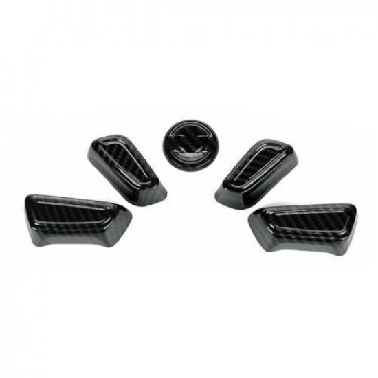 Power Seat Control Button Carbon Fiber Cover Trim 5PC For Toyota Camry 2018-