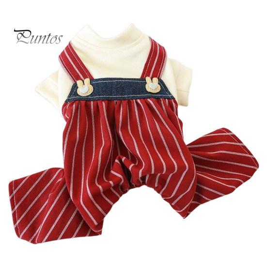 

Стильный очаровательный лоскутный комбинезон для домашних животных, одежда в полоску с подтяжками для собак и кошек, повседневная одежда L вино красного