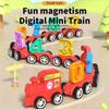 31 PCS Train Cars Set with 0-9 Colourful Numbers Train Count,Magnetic Toy Train Set Educational Toys for Kids 3 4 5 Year Old