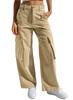 Damen Low Rise Cargo Jeans Gerade Beine Mehrere Taschen Denim Hosen Gewaschen Nicht Elastisch Lässige Lange Hosen