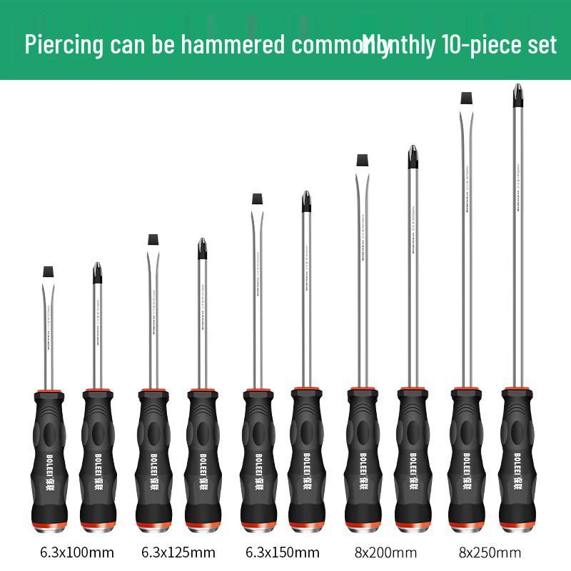 Multi-Function Screwdriver Tool Set: Cross-Head, Slotted, Torx, Flat-Head, Hammer-Compatible