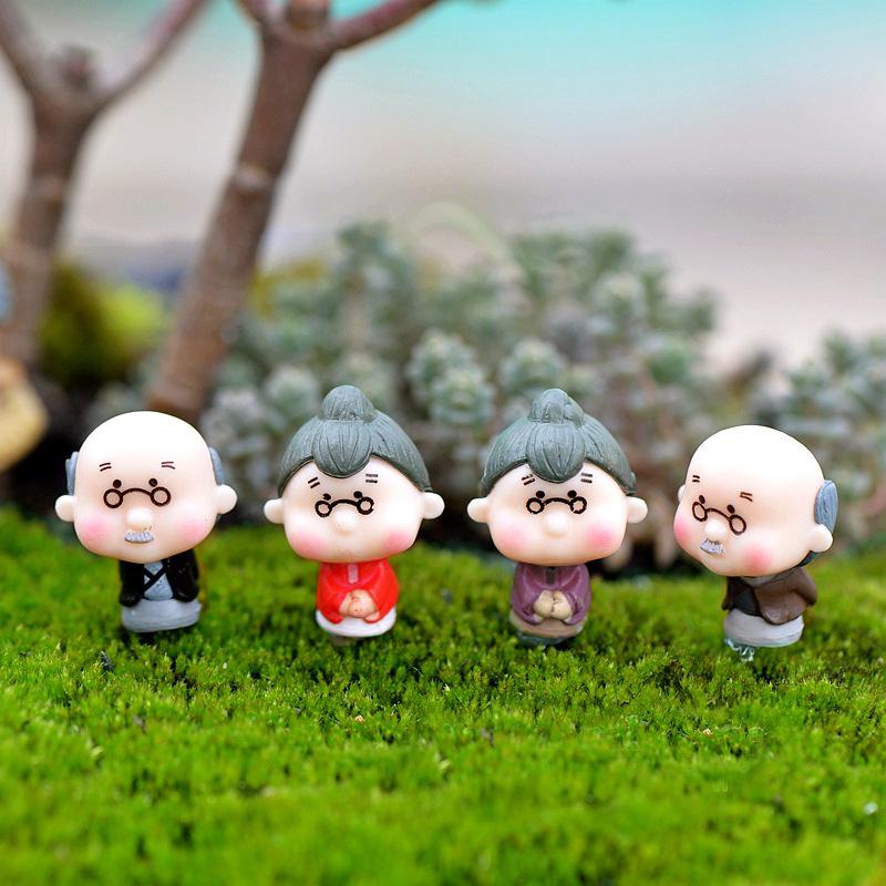 

Moss Micro-Landscape DIY Succulent Decoration: Grandpa & Grandma Couple Figurines (4 Types)