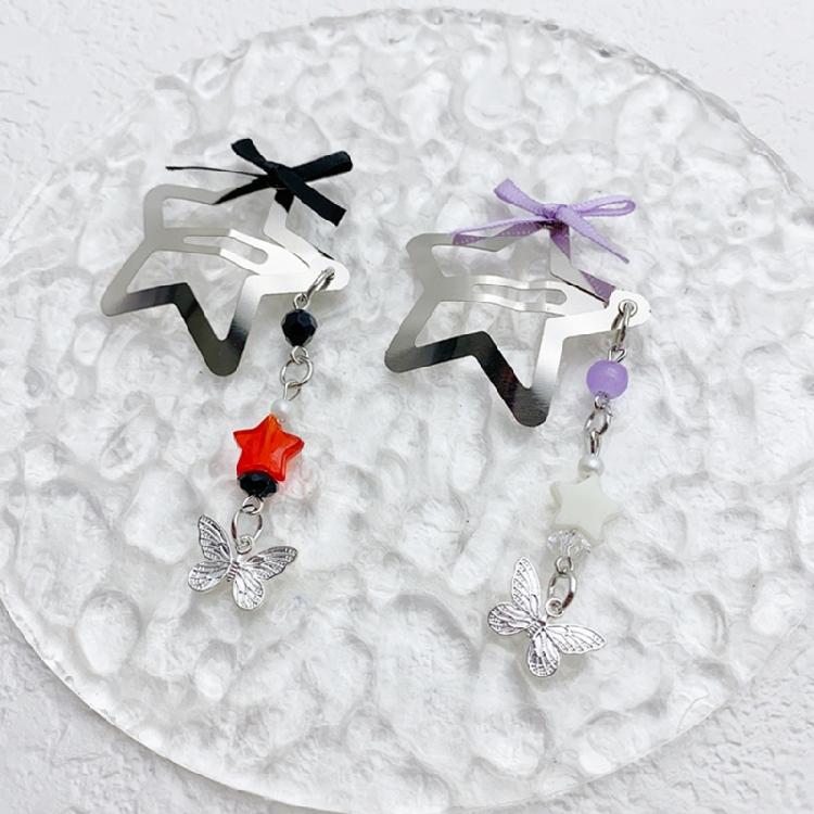 Elegant Butterfly Bows Clip with Fringed Detailing for Unique Style Hairpins