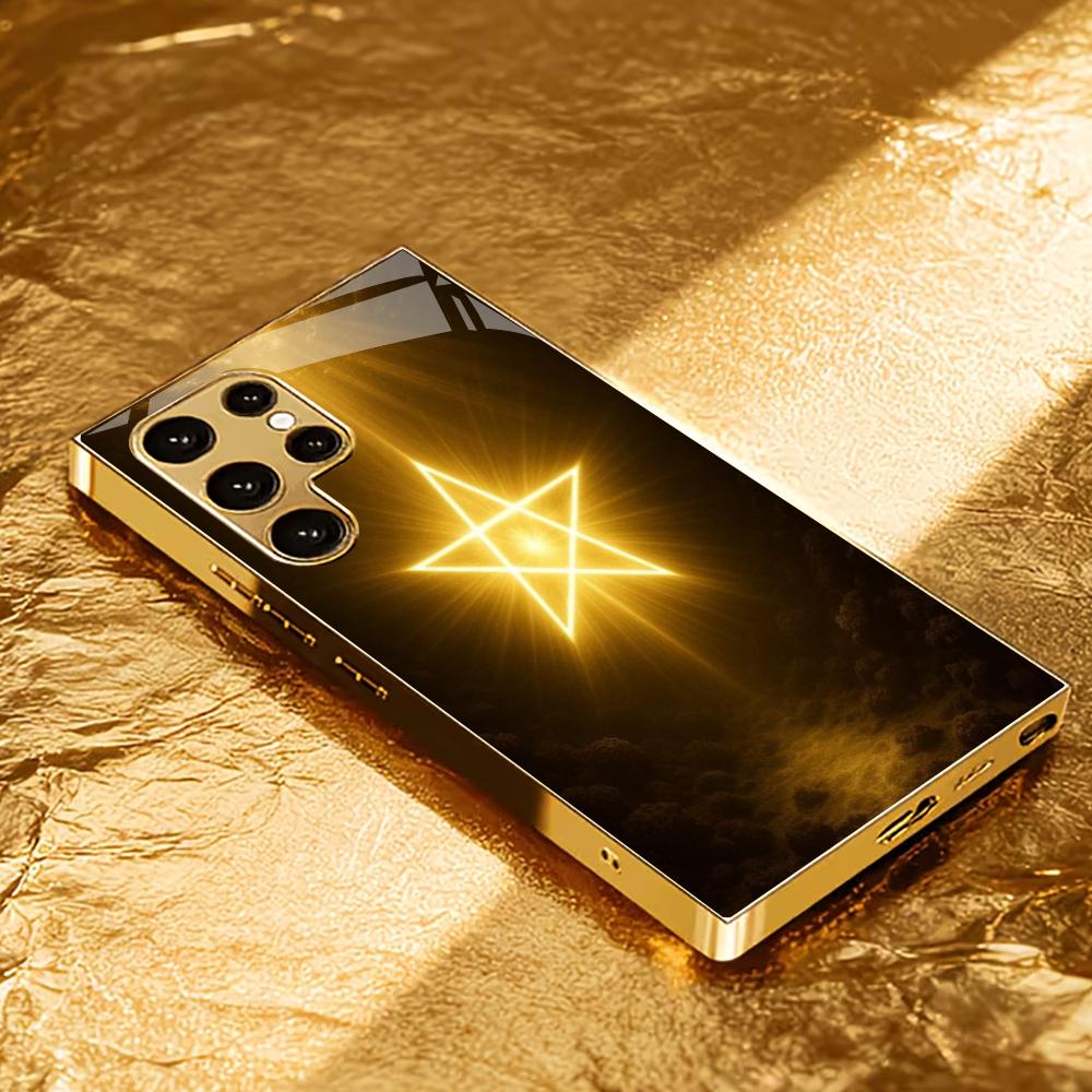 Star Array Atmosphere High-end Electroplating Glass PhoneCase for Samsung Galaxy S26 S25 S24 S23 S22 S21 FE,Ultra,Plus