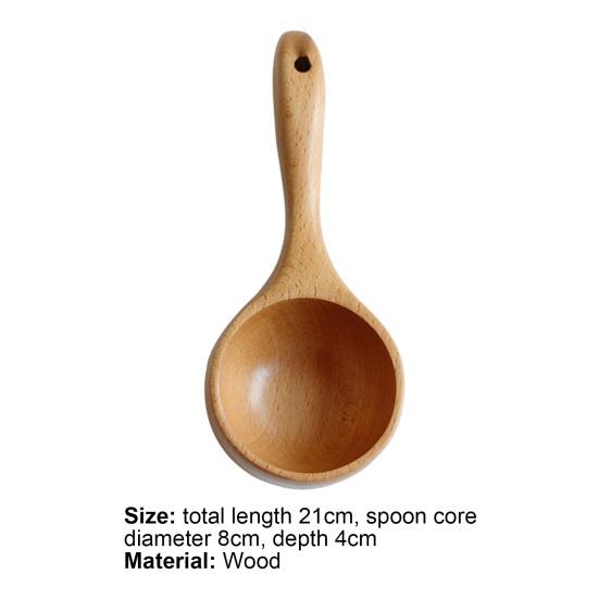 Träslev i japansk stil med långt handtag Trä Slät textur Skopa Slev för hotell