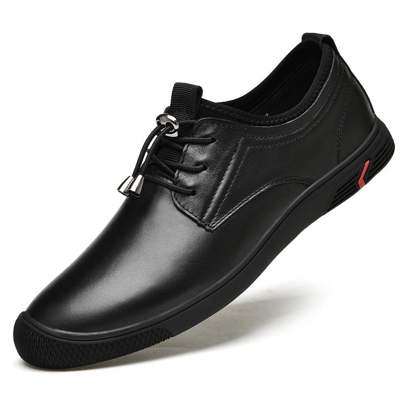 

Весенние низкие кроссовки из коровьей кожи, спортивная кожа, низкие, повседневные, однотонные, с круглым носком, для улицы, мужские повседневные одинарные туфли 45 чёрный