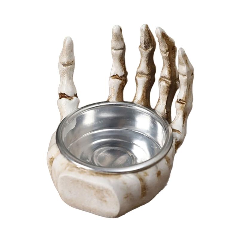 Decorative Hand Tea Light Stand for Indoor Room Styling, Seasonal Shelf Display, Entry Table Use, Candle Not Included