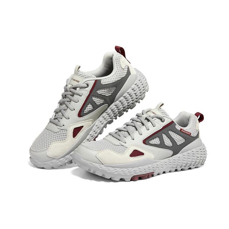 Skechers Baskets pour homme Monster Mesh Cuir Synthétique Confortables Amortissantes Durables Basse Top Gris Clair 237279-LTGY