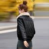 Leather Jacket Women's New Autumn and Winter Small Slim-fitting and Thin Plush Thickened Fur Collar Cotton-padded Coat